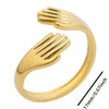 Abstract Hollow Irregular Open Adjustable Stainless Steel Rings Gothic Irregular Geometric Hammered Heart Lover Jewelry Rings - Image 11