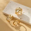 Three-Piece Chunky Geometric Ring Set in Gold-Tone or Silver-Tone - Image 4