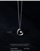 Modian 925 Sterling Silver Simple Line Heart Necklace Pendant For Women Platinum Plated Chain Choker Fine Jewelry Wedding Gift
