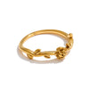 Size 6789 Stainless Steel Rose Flower Thin Ring Pvd Plated Charm Finger Jewelry - Image 7