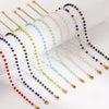 1 Piece Stylish Gold Plated 304 Stainless Steel Glass Beaded Chain Anklet For Women Summer Beach Gift 22cm(8.7") long - Image 1