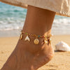 Colorful Crystal Zircon Metal Chain Anklets for Women Bohemia Starfish Shell Conch Tassel Bracelet On The Foot Beach Jewelry - Image 3