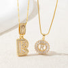 2Pcs Full CZ Zircon Iced Crystal Initial Letter Flower Necklace Women Copper A-Z Alphabet Pendant Couple Jewelry Birthday Gifts - Image 3