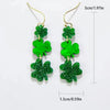 Green Clover Earrings For Women Fashoin Glitter Acrylic Drop Earrings Holiday St. Patrick Jewelry Gift - Image 5