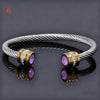 Stainless Steel Birthstone Twists Cuff Bangle for Women Rhinestone Design Stackable Bangle Bracelet Jewelry Gifts - Image 9
