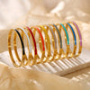 G&D Colorful Orange Enamel Bangles Bracelets for Women Party Gift Bangles Stainless Steel Jewelry - Image 2