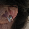 Geometric Double Layer Ear Cuff with Cubic Zirconia No Piercing Needed - Image 4