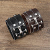 Vintage Leather Wristband Bracelet Cuff Goth Metal Armbands Concealed Buckle Adjustable Gothic Punk Bracelets Men Jewelry - Image 4