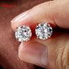 Plated Stud Earrings for Women Men Sparkling Classic Bridal Jewelry Silver Rose Gold Earring - Image 1