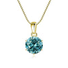 JoyceJelly Pendant Necklace For Women Royal Blue Color Silver Wedding Jewelry - Image 9