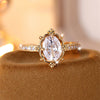 Delicate Female Oval Stone White Zircon Wedding Bands Antique Gold Color Promise Engagement Rings For Women Mothers Day Jewelry - Image 3