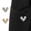 Fanshin Korean Style Heart Brooch Shiny Rectangular Rhinestone Pin Elegant Alloy Hollow Heart Breastpin Men - Image 2