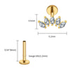 Titanium 5 Marquise CZ Crown Cartilage Earring 16G Cluster CZ Flat Back Helix Stud Nose Piercing Jewelry - Image 14