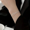 Silver Geometric Square Round Bead Bracelet For Women Personality Temperament Simple Hand Jewelry Party - Image 1