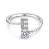 Silver Initial Rings for Women Girls, Adjustable Initial Rings Cubic Zirconia Stackable Alphabet Letter Rings Gift - Image 9