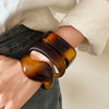 Vintage Geometric Leapord Acrylic Opening Bangles for Women Square Simple Cuff Bracelet Personality Charming Jewelry Party M - Image 4