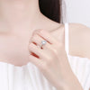 Silver Round Cubic Zirconia Adjustable Rings Women Jewelry Rhinestone Wedding Open Finger Ring - Image 6