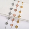 Stainless Steel Laser Five Leaf Flower Petal Adjustable Clover Bracelet Classic for Woman Girl Jewelry Party Gift - Image 4