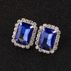 Hot Pink Crystal Clip Earrings For Women Jewelry Charm Geometric Shape Bridal Earrings Wedding Prom Jewelry Gifts - Image 8
