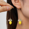 Cute Yellow Fruit Lemon Little Flower Green Leaf Pendant Metal Chain Adjustable Necklace for Women Summer Jewelry Gifts - Image 8