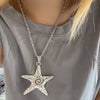 Exaggerated Metal Big Starfish Pendant Necklace for Women Silver Color Punk Gothic Star Chain Choker Party Y2K Jewelry - Image 1