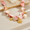 316L Stainless Steel Pink Stone Coral Starfish Turtle Necklace Bracelet Set Lady Jewelry Gift Set - Image 5