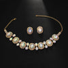 Elegant Boho Round Crystal Jewelry Set Piercing Wedding Gift for Bridal Bling Geometric Rhinestone Necklace Earring Set Party - Image 3