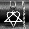 Hip Hop Rock Music Him Heartagram Star Heart Necklace for Women Men Stainless Steel Y2k Black Metal Band Goth Punk Chain Jewelry - Image 10