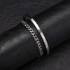 2pcs Stackable Bracelets for Men Teens, Open Cuff Bangle, Twisted Rope Figaro Chain Cuban Link Chain Bracelets Set - Image 6