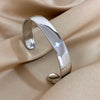 Simple Classic Smooth Open Bangle Bracelet Stainless Steel Glossy Bracelet Stylish Stackable Wrist Jewelry Cuff for Women Men - Image 3