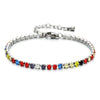 Colorful Cubic Zirconia Stone Tennis Bracelets Silver Plated Stainless Steel Chain Bracelet for Women Bride Jewelry - Image 12