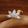 Titanium 16G Marquise Lotus CZ Flower Flat Back Stud Labret Tragus Helix Cartilage Conch Earring Piercing - Image 5