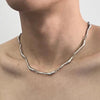 Irregular Wave Shape Chain Men Necklace Advanced Sense Stainless Steel Figaro Cuban Chain Necklace For Men Women Jewelry - Image 3