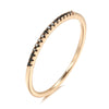 Rose Gold Color Stack-able Finger Ring For Women With Black Zircon Daily Matching Jewelry Gift - Image 6