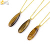 Csja Water Drop Necklaces Crystal Pendant Stainless Steel Chain Necklace for Women Stone Amethyst Jewelry Gift - Image 40