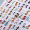 100Pair Women Plastic Enamel Small Stud Earrings Set Girls Heart Star Animal Moon Plastic Geometric Earring Set Jewelry Gifts - Image 5
