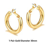Women Gold Hoop Earrings Gold Plated Thick Gold Hoops Earrings With Silver Needles Gift for Women - Image 2