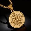 316L Stainless Steel Vintage Compass Pendant Necklace For Men Viking Jewelry Accessories - Image 1