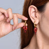 Acrylic Resin Leopard Heart Pendant Hoop Earrings Woman Gold Color Thick Stainless Steel Ear Buckle Female Jewelry - Image 4