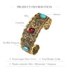 Alloy Oval Turquoise Bracelet Vintage Gold Silver Atmosphere Calm Men And Women Companion Open Bracelet Resale - Image 2