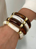 Four-Piece Resin and Acrylic Bangle Set in Multicolor and Gold-Tone or Silver-Tone Styles - Image 12