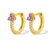 Silver Rainbow Tassel Four Petal Flower Drop Stud Earrings for Women Sweet Girl Ear Bone Jewelry Accessories - Image 7