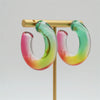 Really Pretty Multicolor Green Purple Yellow Red Resin Acrylic Circle Chunky Hoop Earrings For Women - Image 32