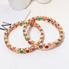 8mm Round Enamel Zirconia Bracelets For Women Colorful Boho Elastic Bangle - Image 4