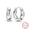 Silver Hoop Earrings Star Moon Stud Drop Earrings For Woman Party Wedding Accessories Jewelry Gift - Image 7