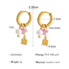 Gold Plated Stainless Steel Huggie Hoop Earrings for Women Chic Vintage Natural Stone Charms Jewelry - Image 9