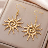 Women Spiral Sun Pendant Drop Earrings Stainless Steel Gold Color Earring Party Jewelry Birthday Gift - Image 4
