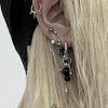 Punk Black Pearl Horseshoe Hoop Rivet Earrings Cool Accessories for Women Grunge Charms Aesthetic Earrings Goth Jewelry - Image 3