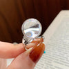 Silver Open Finger Ring Golden Clear CZ Square Droplet Geometric Punk For Women Jewelry Gift - Image 24