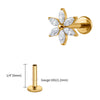 Titanium 16G Marquise Flower CZ Labret Stud Helix Conch Cartilage Tragus Flat Back Piercing Body jewelry - Image 19